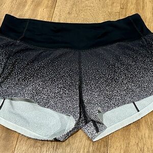 LULULEMON Speed Up Lined Swift Pockets Ombre Black White Reg 2.5” Inseam Size 2